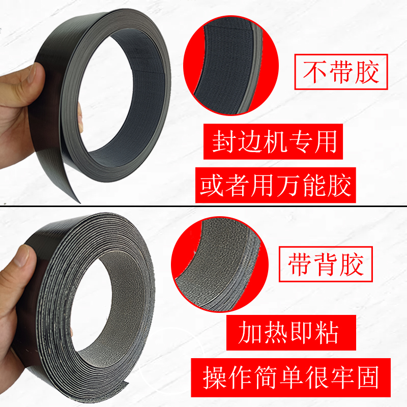 带背胶封边条PVC暖白浮雕光面黑色麻面2cm宽热熔自粘封边皮收口条：家居装修的秘密武器