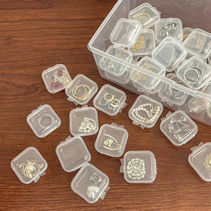 10.5四方透明塑料小盒子：收纳神器，你的饰品、五金配件新家！