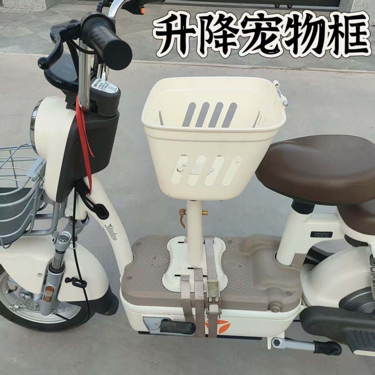 遛狗神器！电动车前置宠物升降座椅，带狗狗出行从此无忧