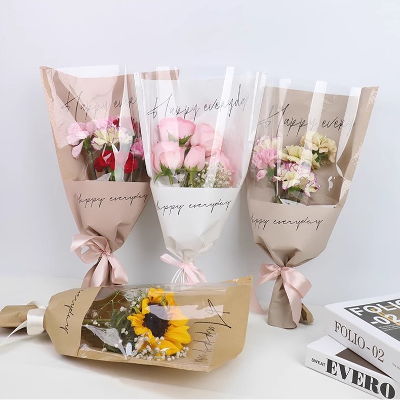 花中情快乐每一天：多支袋牛皮纸花束包装袋，让你的DIY浪漫升级