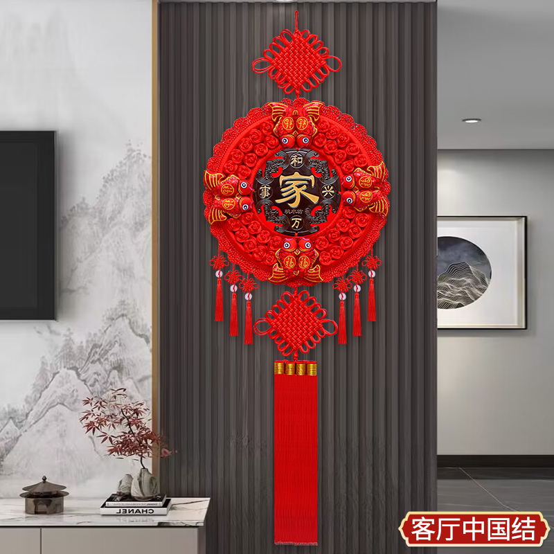 新款桃木中国结挂件，大号福字镇宅神器，新年客厅装饰新风尚！