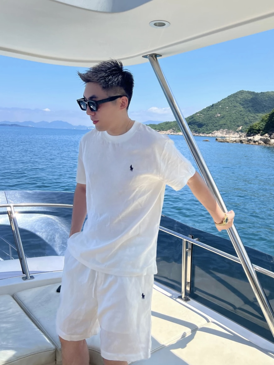 老钱风贵气天丝亚麻短袖T恤休闲套装，夏季必备，男士穿搭新潮流