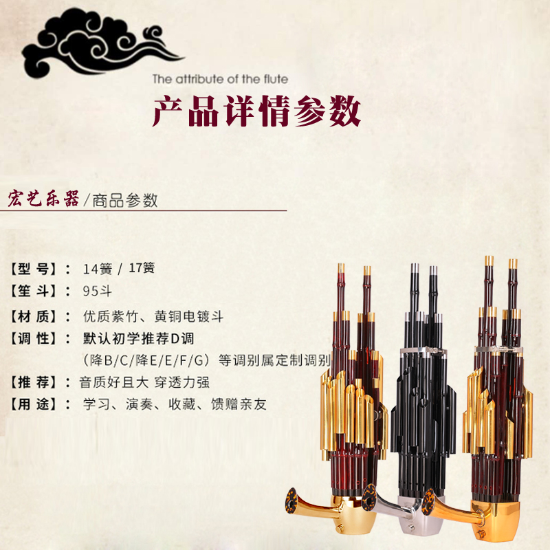 笙乐器17簧14簧扩音版，初学者也能玩转的专业民族乐器