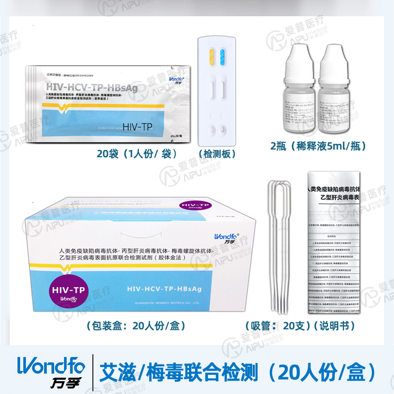 万孚家信检测试纸：居家检测新选择，HIV艾滋病毒唾检血检梅毒四联卡自检胶体金法全解析