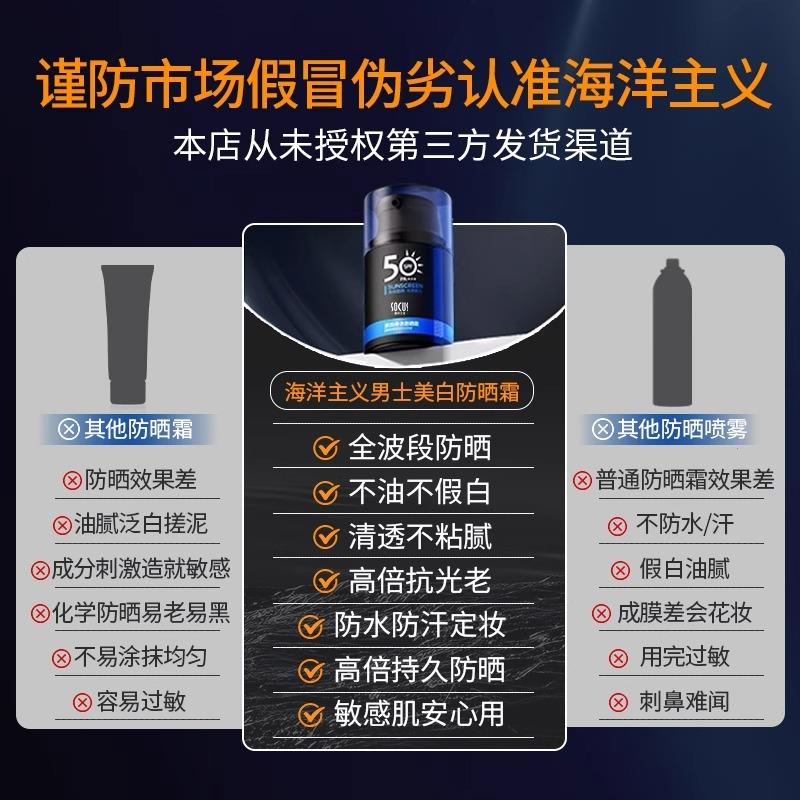 男士专研水感美白防晒乳：清爽不油腻，自然服帖，告别紫外线伤害！