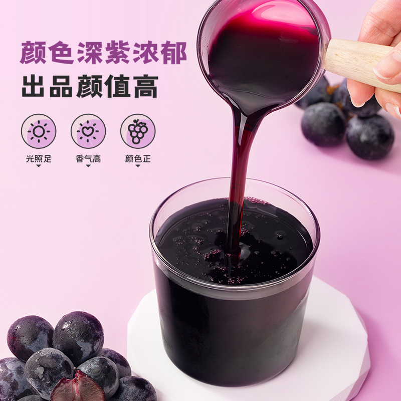 多肉葡萄青提汁：葡萄汁奶茶店的秘密武器，1.2kg浓缩果酱引爆连锁店热潮！