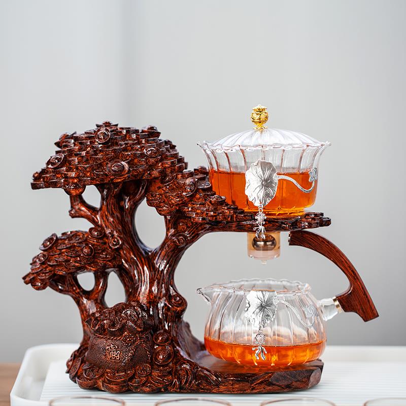 懒人福音！玻璃冲茶器自动功夫茶具套装，泡茶神器来啦✨