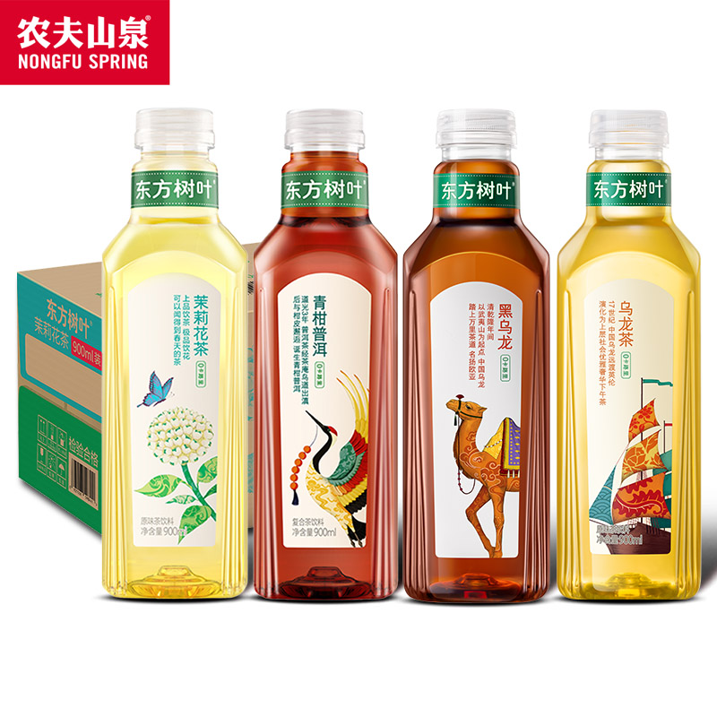 农夫山泉东方树叶335ml瓶装无糖茶饮料：0卡路里，0糖，茉莉花茶的清新诱惑！