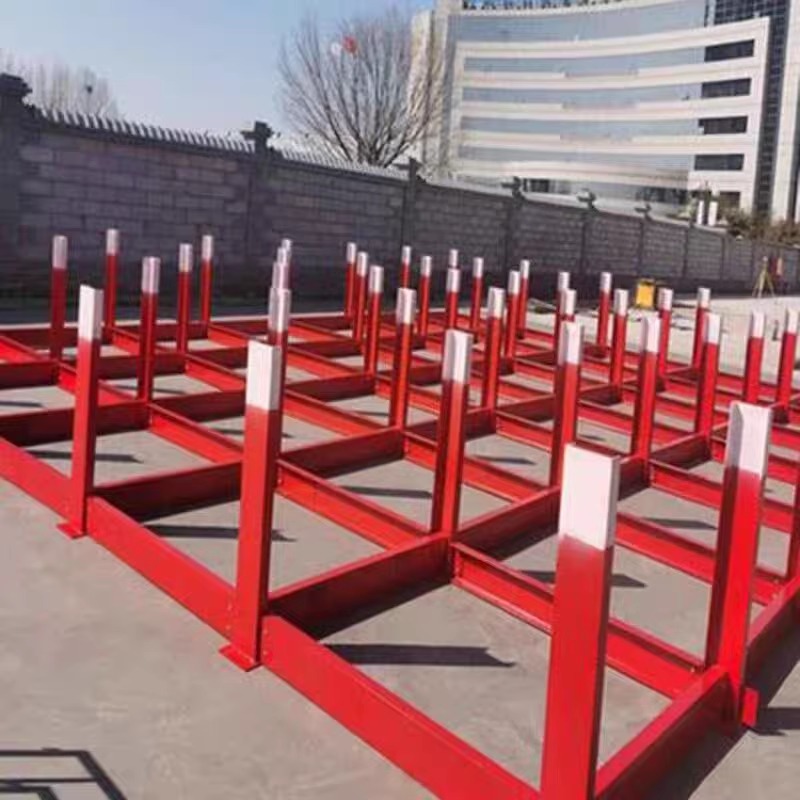 建筑工地钢筋堆放神器，高效码垛钢筋笼支撑架放料平台！️