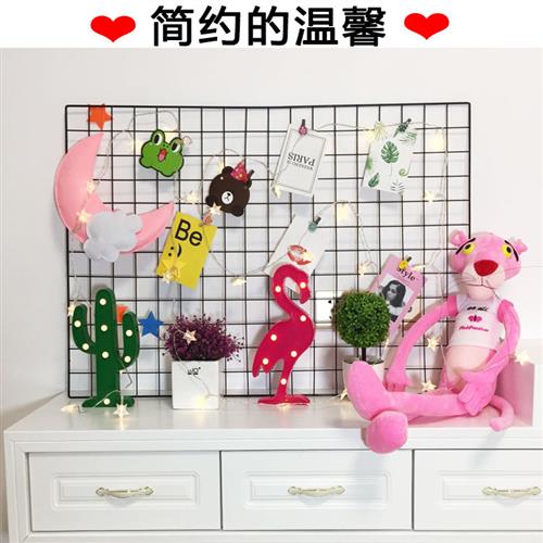 黑色加粗网片网格置物架：打造你的家居展览馆，照片墙展会架悬挂服装展示架铁网护栏货架