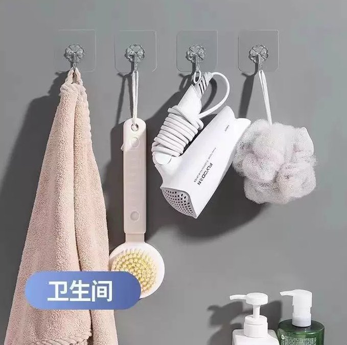 可爱挂钩创意强力粘胶小免打孔卧室少女宿舍家用笑脸卡通强力粘钩：家居装饰新宠，告别墙面伤痕！
