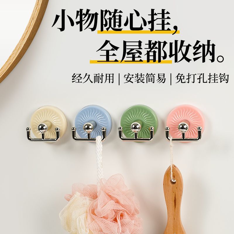 免打孔强力挂钩神器，浴室收纳新革命！