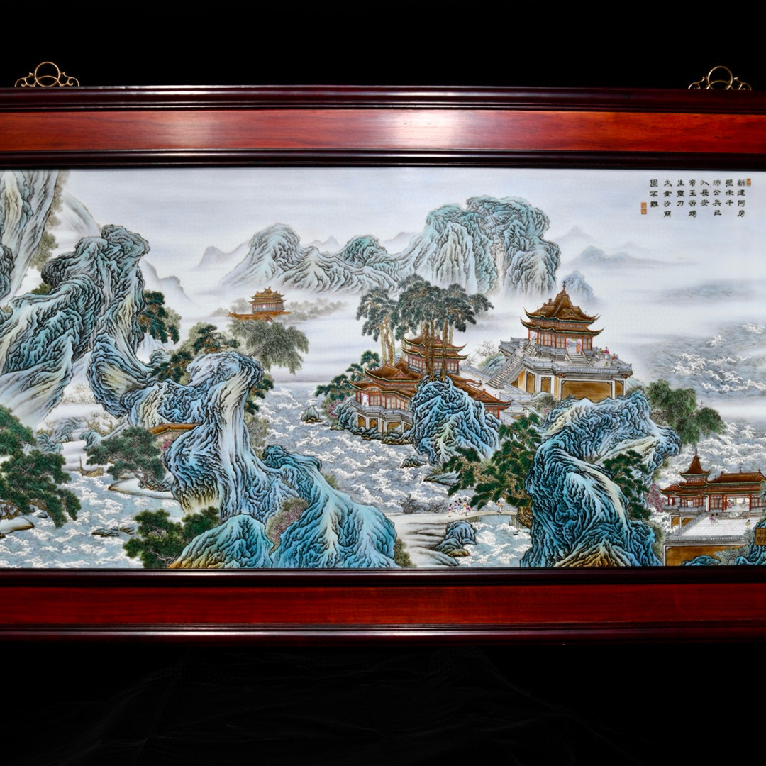 清乾隆粉彩阿房宫图瓷板画：欧洲回流古董，2504号藏品的前世今生