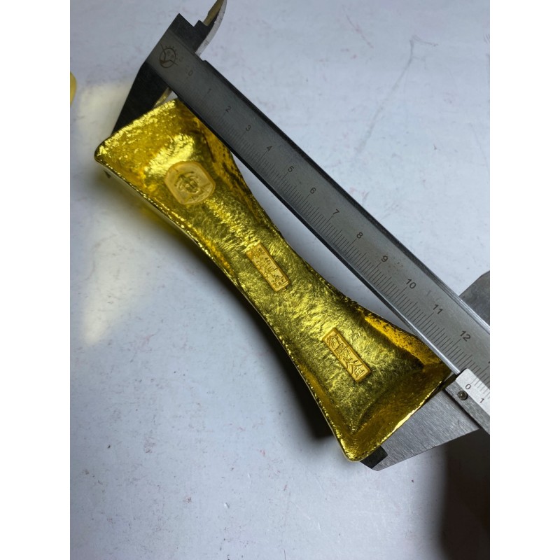 清朝金条金锭收藏热潮：光绪丙午年大清金条金锭，黄铜鎏金实心金条包邮！