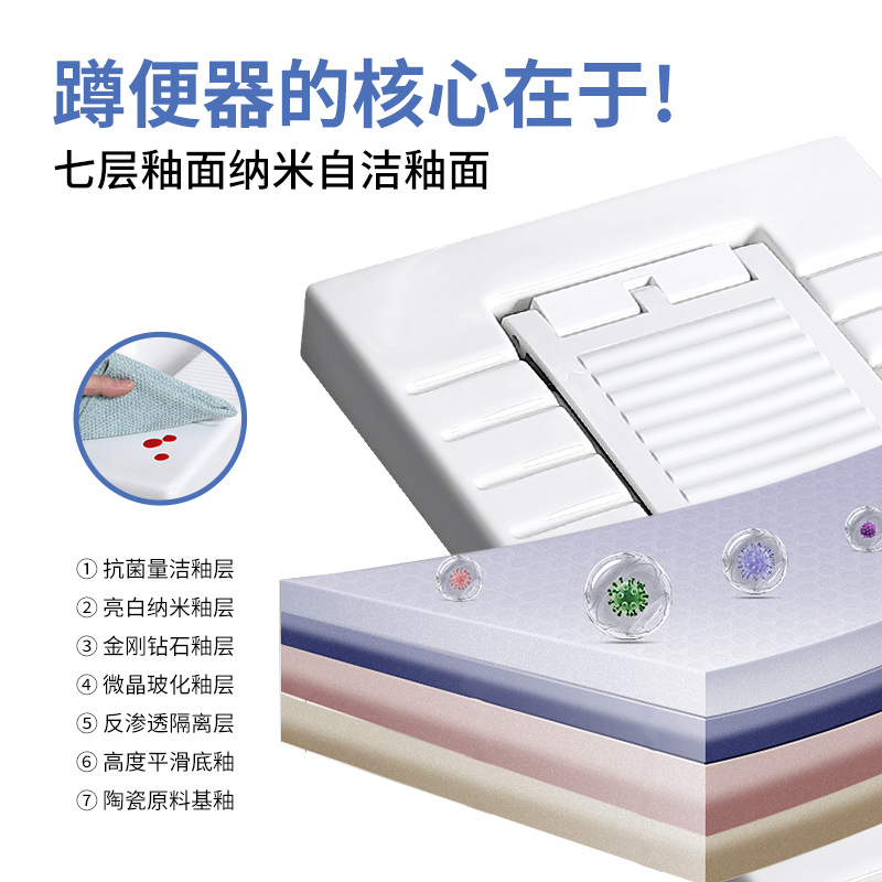 隐形家用大便盆：带盖板蹲便器一体翻盖蹲坑式便池防臭蹲厕水箱套装，卫生间升级必备神器！✨