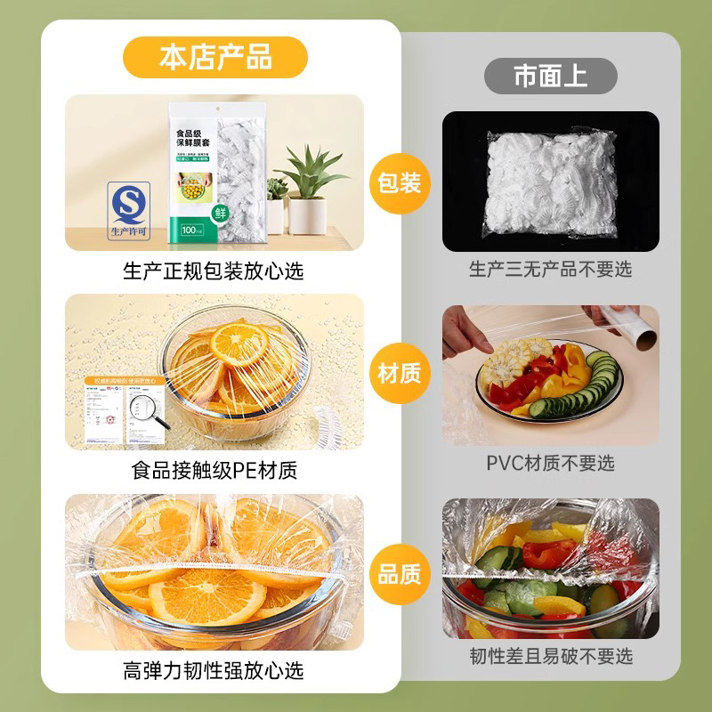 食品级保鲜膜套，守护餐桌新鲜，厨房必备神器！️