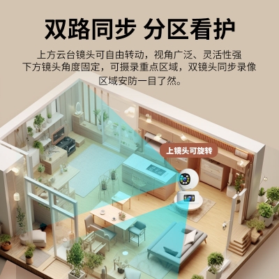 无死角双枪双画面监控摄像头：家庭安全新守护者，智能生活必备神器！️