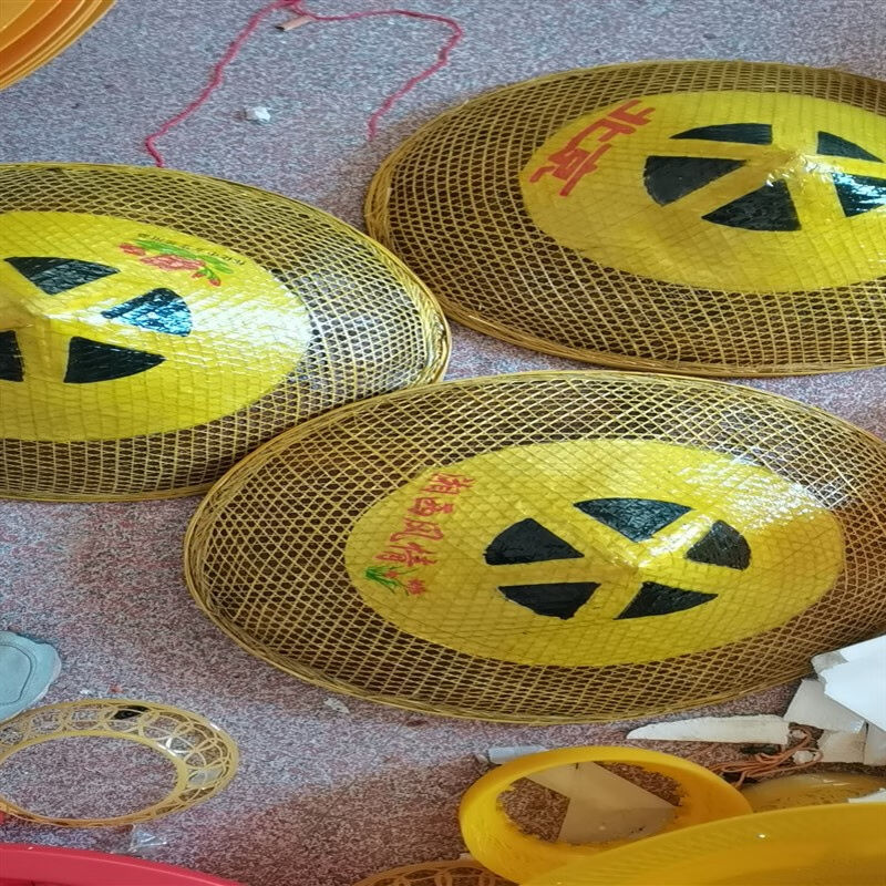 竹编斗笠帽：湖南湘西棕丝尼龙网布斗笠，你的夏日遮阳防雨神器！