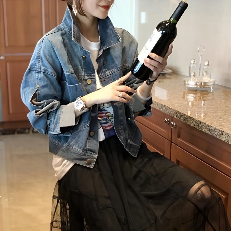 港味新款短款牛仔外套：小众高级感，春秋季必备的小香风牛仔夹克！✨