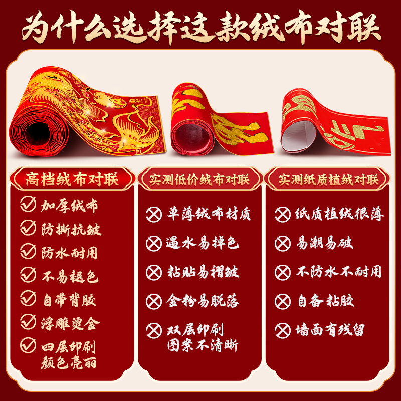 对联2025新款高档绒布蛇年新春植绒春联，让家更有年味！✨