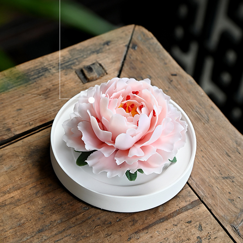 芍药陶瓷花香薰礼盒：德化非遗手捏花logo定制，无火香薰室内香氛摆件，如何俘获你的芳心？