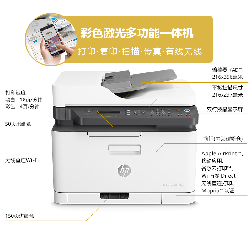 HP惠普179fnw178nwM281fdwM479dw：办公神器，彩色激光打印新体验