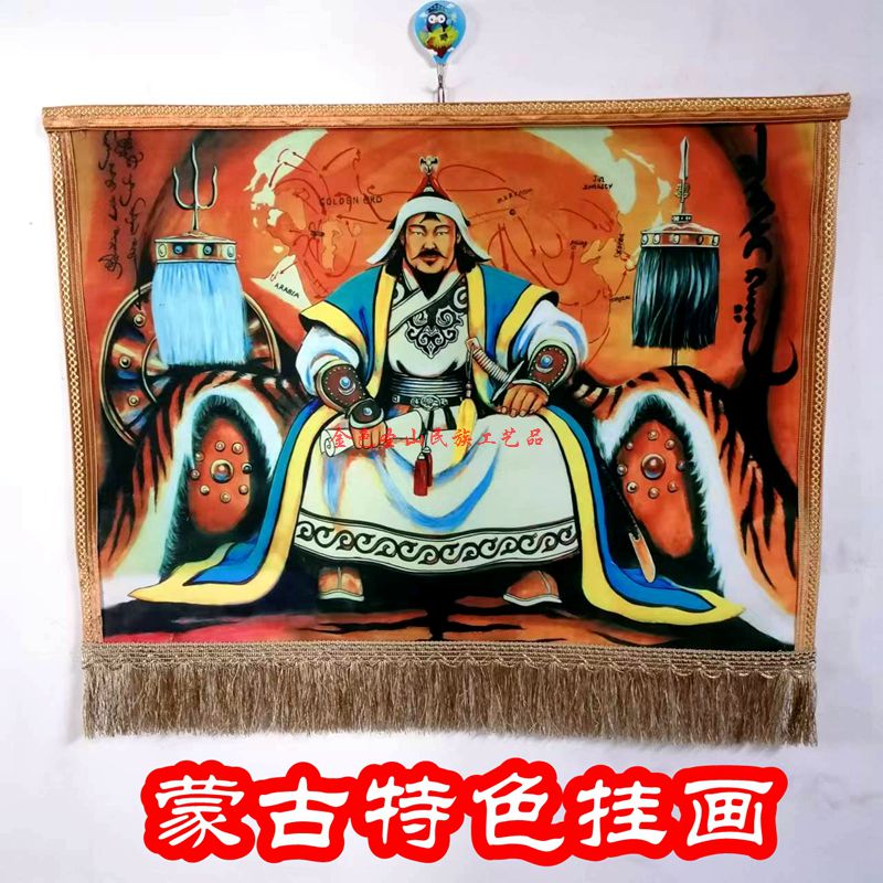 蒙古毡画狼：情侣狼蒙特色全彩羊毛毡画，打造浪漫家居新风尚！