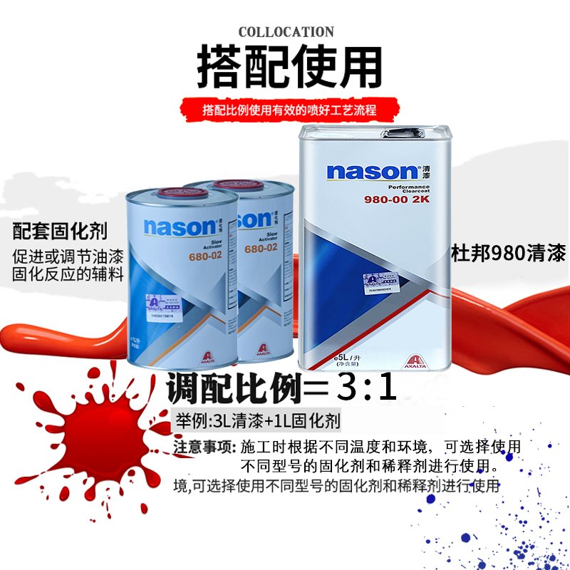 杜邦汽车漆Nason980清漆：专业级涂装神器，焕新爱车颜值必备