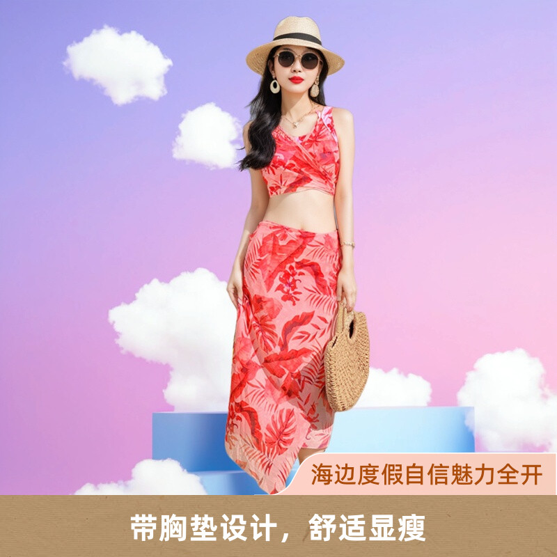 2025新款性感比基尼泳衣三件套，海边度假显瘦神器来啦！️