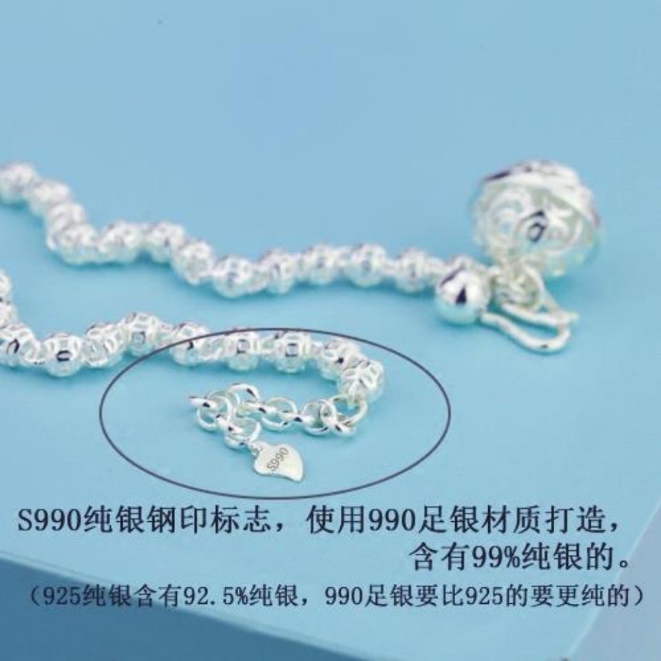 999纯银女款银脚链：古风与潮流碰撞，让你成为焦点✨