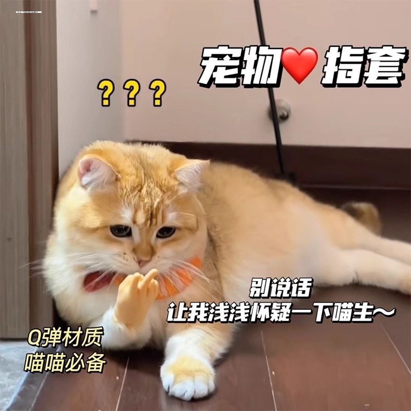 猫咪剪刀手小手指套：激发猫咪玩心的趣味玩具！