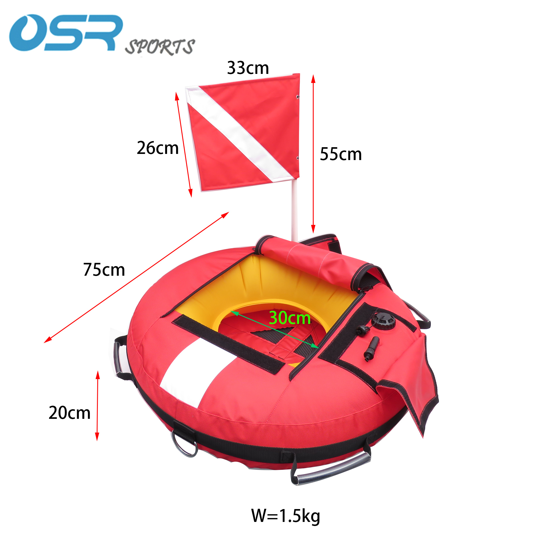 专业潜水浮标 SMB 圆形浮球 | 海面信号球充气反光浮球，潜水必备神器！✨