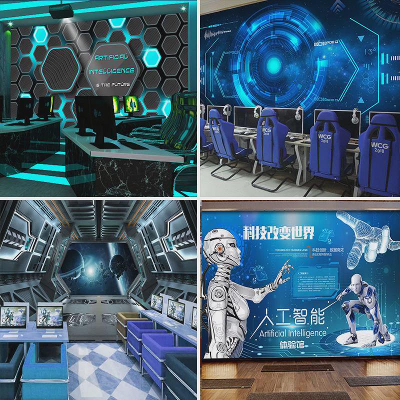 梦幻星空壁纸：KTV包厢里的星际穿越之旅，3D立体发光科技壁画，电竞房必备神器！