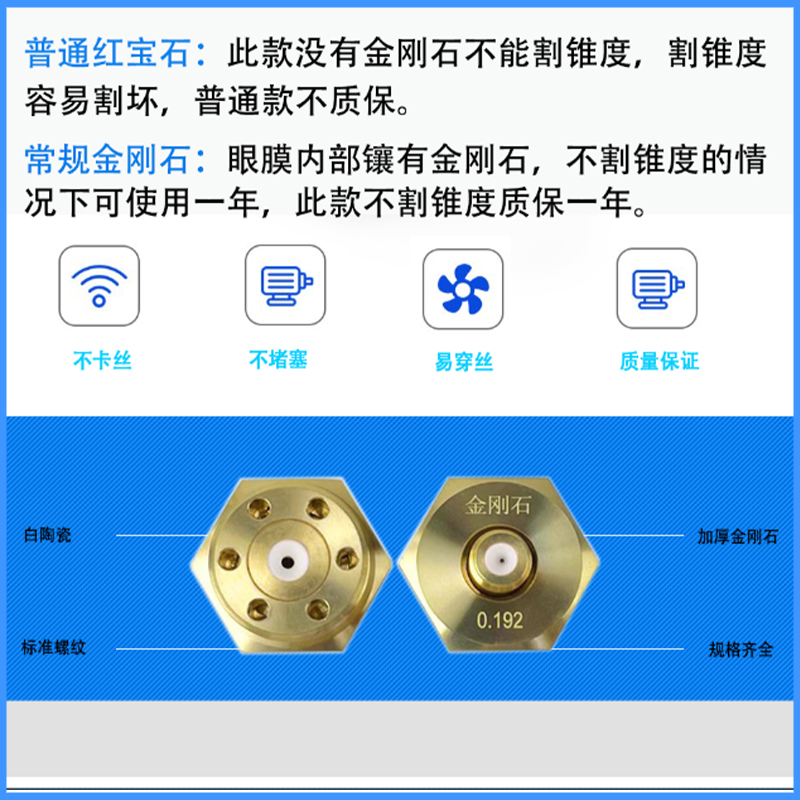 瑞钧机中走丝眼膜红宝石金刚石白陶瓷水嘴配件，解锁高端机床的秘密
