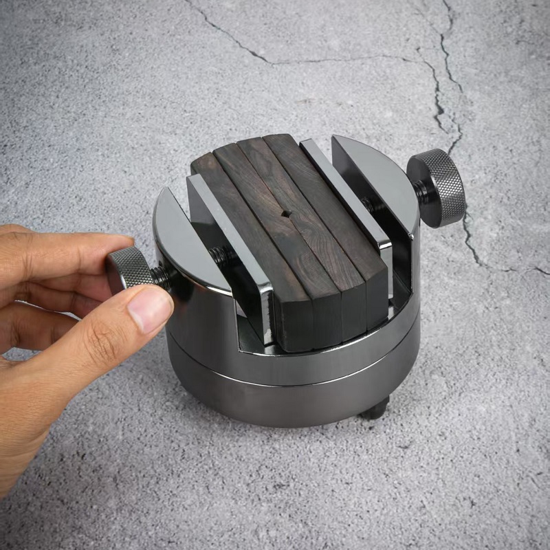 新款中号黑色整体金属印床：篆刻界的360度旋转神器，你值得拥有！