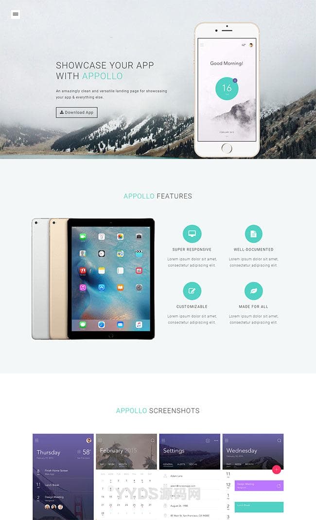 APPOLLO应用APP下载页模板