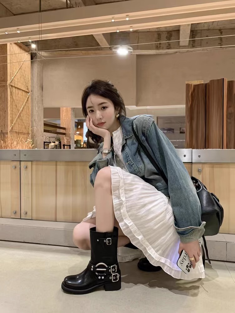 欧美风擦色做旧牛仔靴，复古魅力，让你一秒变潮girl！
