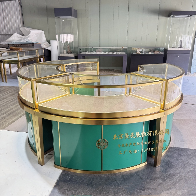 定制圆弧中岛台：文创店必备，让茶叶店展示柜瞬间升级！