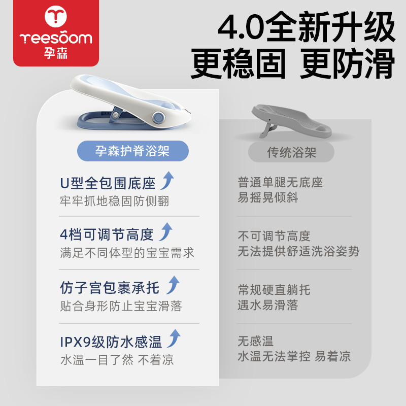 孕森婴儿洗澡躺托浴架：新手爸妈必备神器，宝宝洗澡不再愁！