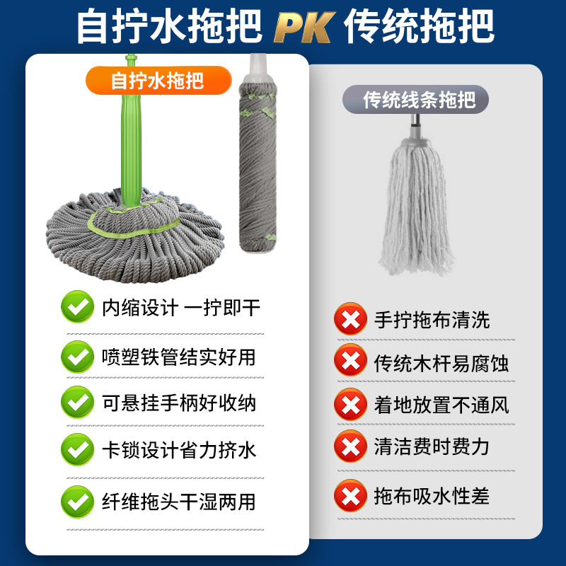 懒人必备！55厘米超长拖把桶，清洁神器，家务轻松搞定