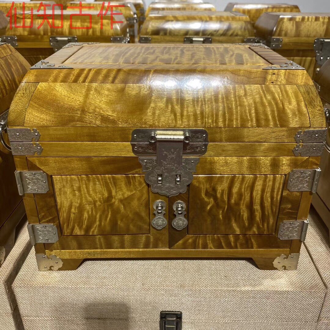 正宗仙作名贵金丝楠小叶桢楠木水波嫦娥奔月独板镜箱首饰盒化妆官，传承千年工艺的奢华之选