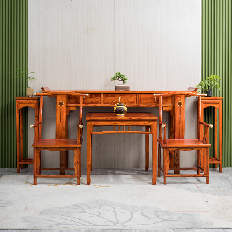新中式中堂供桌条案六件套！农村堂屋神器！这颜值我直接跪了！