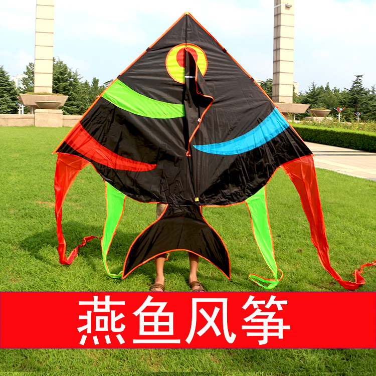大燕鱼风筝：黑红紫燕鱼风筝，让你的天空更加绚烂!