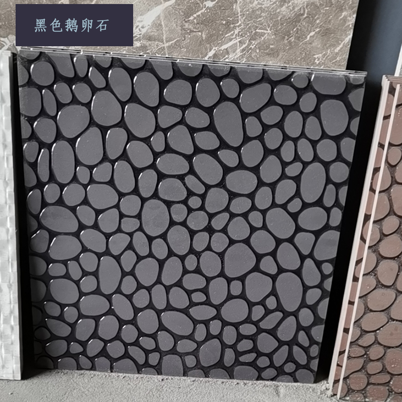 300*300玻化通体小地砖：黑白蓝鹅卵石，卫生间阳台防滑新潮流！