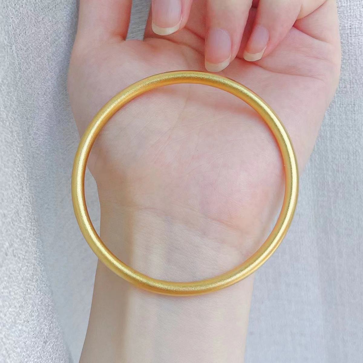 5D硬金麦穗编织点钻莫桑石麻花黄金手镯，让你瞬间变身珠宝女神✨