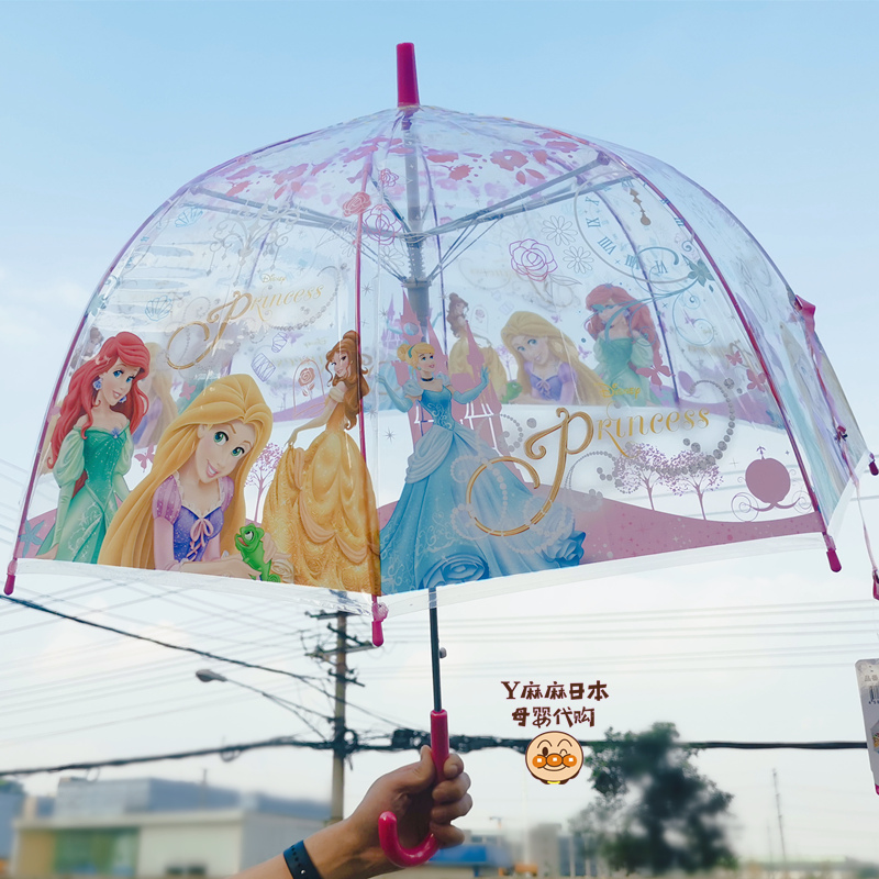 日本冰雪奇缘爱莎公主儿童透明雨伞：让宝贝在雨天也能闪耀童话色彩！