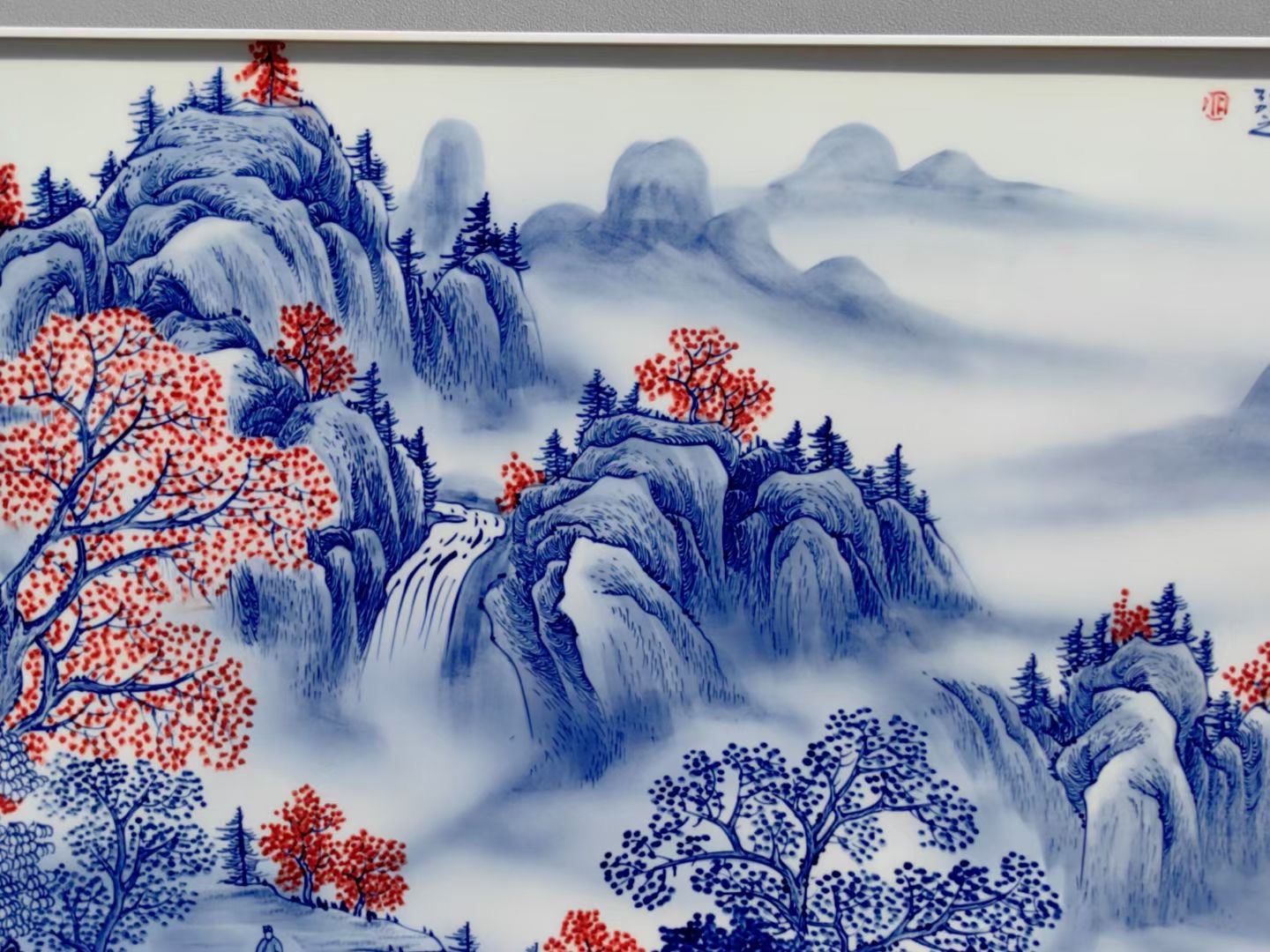 景德镇手绘陶瓷瓷板画：茶空间里的艺术品，新中式茶道美学新风尚