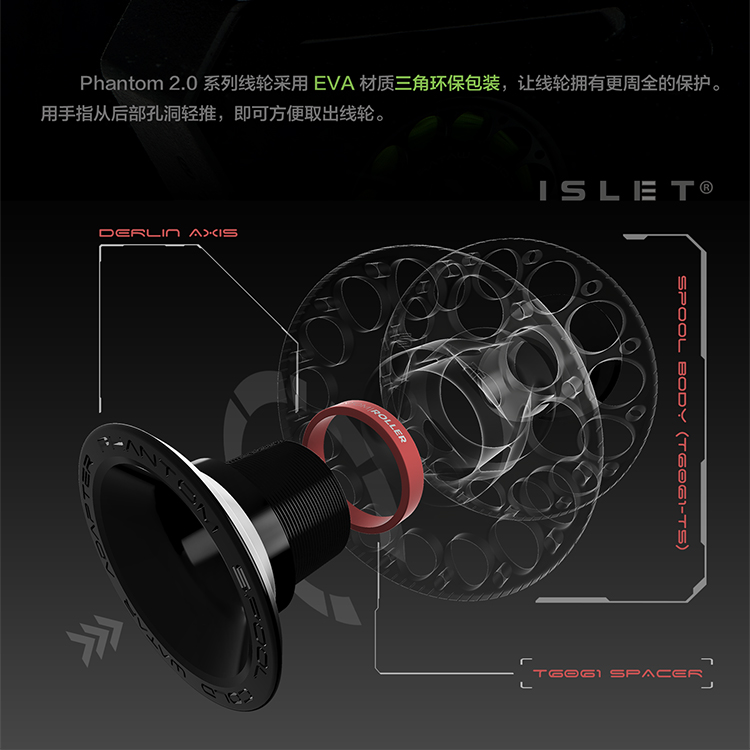 Islet Phantom 2.0 LT 15/30M超轻夜光潜水线轮，让你的夜晚捕鱼之旅闪耀登场✨