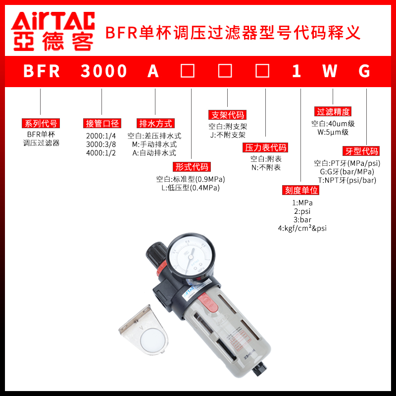 亚德客型调压过滤器BFR系列：工业气体处理的守护神️