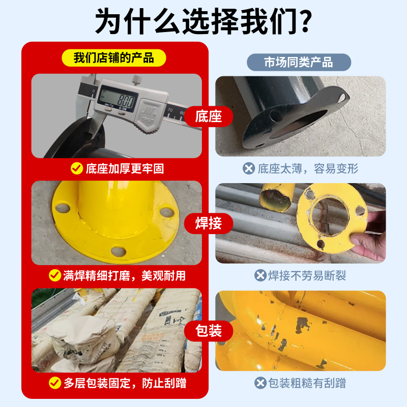 钢管警示柱：守护安全的闪光卫士 道路安全必备神器！
